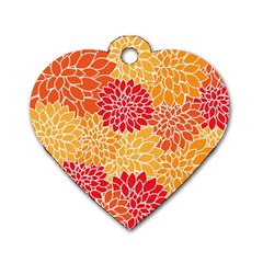 Background Colorful Floral Dog Tag Heart (one Side) by artworkshop