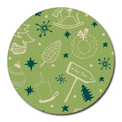 Angel Artwork Ball Christmas  Round Mousepads by artworkshop