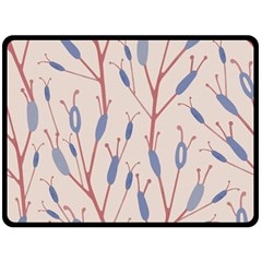 Floral Branches Plant Drawing Double Sided Fleece Blanket (large) 