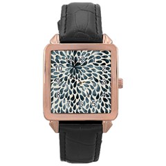Abstract Flower Petals Rose Gold Leather Watch  by artworkshop