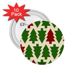  Christmas Trees Holiday 2 25  Buttons (10 Pack) 