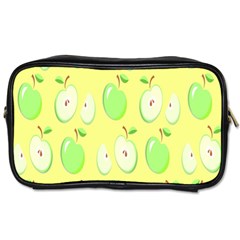 Apple Pattern Green Yellow Toiletries Bag (two Sides)