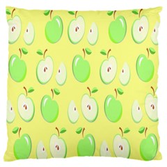 Apple Pattern Green Yellow Large Flano Cushion Case (one Side) by artworkshop
