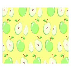 Apple Pattern Green Yellow Double Sided Flano Blanket (small)  by artworkshop