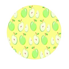 Apple Pattern Green Yellow Mini Round Pill Box (pack Of 5) by artworkshop