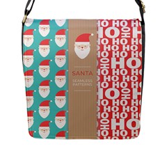  Christmas Claus Continuous Flap Closure Messenger Bag (l)