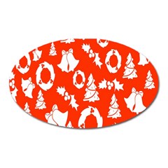 Orange Background Card Christmas  Oval Magnet by artworkshop