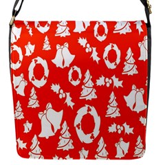 Orange Background Card Christmas  Flap Closure Messenger Bag (s)