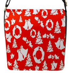 Orange Background Card Christmas  Flap Closure Messenger Bag (s) by artworkshop