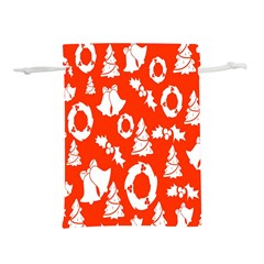 Orange Background Card Christmas  Lightweight Drawstring Pouch (l) by artworkshop