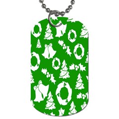 Green  Background Card Christmas  Dog Tag (two Sides) by artworkshop