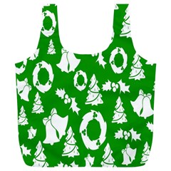 Green  Background Card Christmas  Full Print Recycle Bag (xl) by artworkshop