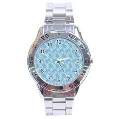 Snowflakes, White Blue Stainless Steel Analogue Watch