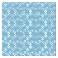 Snowflakes, White Blue Square Satin Scarf (36  X 36 ) by nateshop