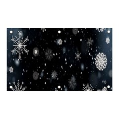 Snowflakes,white,black Banner And Sign 5  X 3 