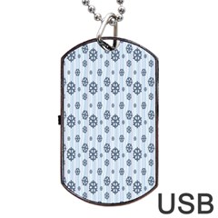 Snowflakes-seamless Dog Tag Usb Flash (one Side)