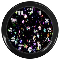 Stars Galaxi Wall Clock (black) by nateshop