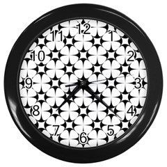 Star-white Triangle Wall Clock (Black)