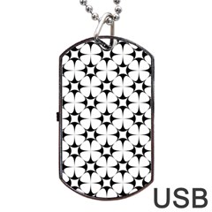 Star-white Triangle Dog Tag USB Flash (One Side)