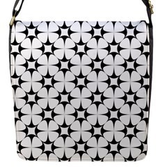 Star-white Triangle Flap Closure Messenger Bag (S)