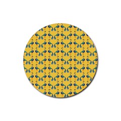 Textile-peacock Rubber Coaster (round)