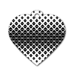 Triangle-black White Dog Tag Heart (one Side) by nateshop