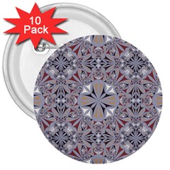 Triangle-mandala 3  Buttons (10 Pack)  by nateshop