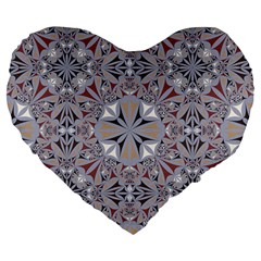 Triangle-mandala Large 19  Premium Flano Heart Shape Cushions by nateshop