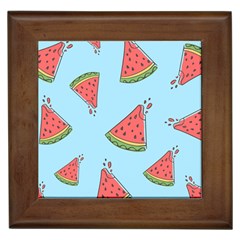 Watermelon-blue Framed Tile by nateshop