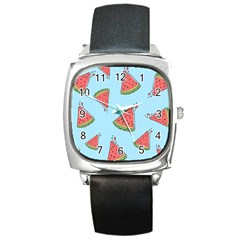 Watermelon-blue Square Metal Watch by nateshop