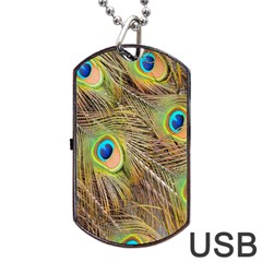 Peacock-bird Dog Tag Usb Flash (one Side)