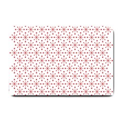 Pattern Christmas Pattern Red Stars Small Doormat  by Sapixe