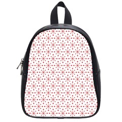 Pattern Christmas Pattern Red Stars School Bag (small) by Sapixe