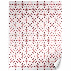 Pattern Christmas Pattern Red Stars Canvas 12  X 16 