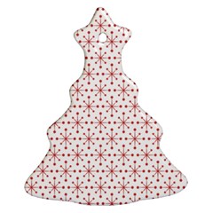 Pattern Christmas Pattern Red Stars Christmas Tree Ornament (two Sides)