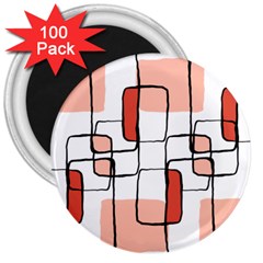 Abstract Seamless Pattern Art 3  Magnets (100 Pack)