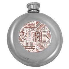 Tribal Pattern Vintage Texture Round Hip Flask (5 Oz)