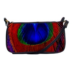 Peacock Plumage Fearher Bird Pattern Shoulder Clutch Bag