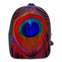 Peacock Plumage Fearher Bird Pattern School Bag (large) by Sapixe