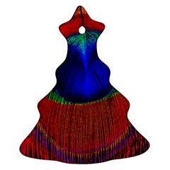 Peacock Plumage Fearher Bird Pattern Christmas Tree Ornament (two Sides)