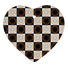 Illustration Checkered Pattern Decoration Ornament (heart) by Sapixe