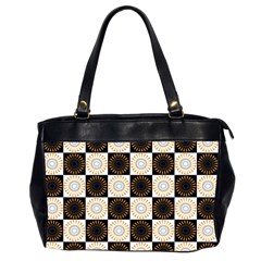 Illustration Checkered Pattern Decoration Oversize Office Handbag (2 Sides)