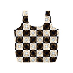 Illustration Checkered Pattern Decoration Full Print Recycle Bag (S)