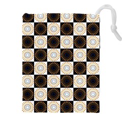 Illustration Checkered Pattern Decoration Drawstring Pouch (4xl) by Sapixe