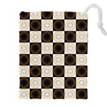 Illustration Checkered Pattern Decoration Drawstring Pouch (4XL) Front