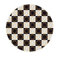 Illustration Checkered Pattern Decoration Mini Round Pill Box (Pack of 3)