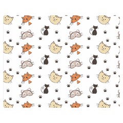 Cat Kitten Design Pattern Double Sided Flano Blanket (medium) 