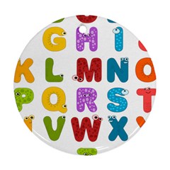 Vectors Alphabet Eyes Letters Funny Ornament (Round)