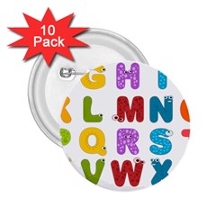 Vectors Alphabet Eyes Letters Funny 2.25  Buttons (10 pack) 