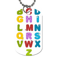 Vectors Alphabet Eyes Letters Funny Dog Tag (One Side)